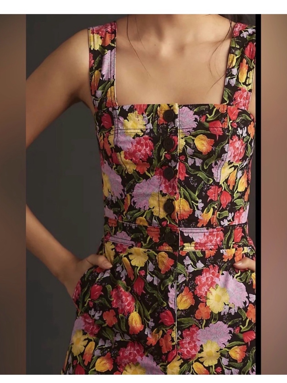 Anthropologie Maeve The Yukiko Noritake Portside Button Up Floral Romper